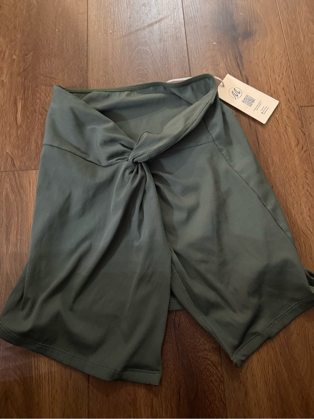 Maaji Olive Green Twist-Front swim cover up skirt